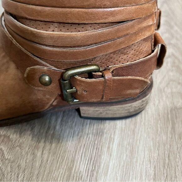 Women's Cuoio Vero Camel Brown Leather Short Boots Booties - Picture 7 of 13